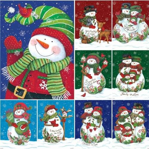EverShine Diamond Painting Full Square Snowman Diamond Embroidery Cartoon Cross Stitch Mosaic Art Picture Rhinetones Kits Gift