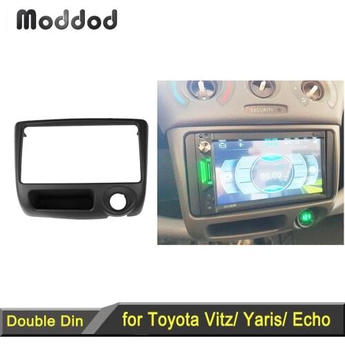 Car Radio Fascia Fit for Toyota Vitz Yaris for Echo 1999-2005 Dash Kit Stereo DVD Player Install Surround Trim Panel Frame Bezel