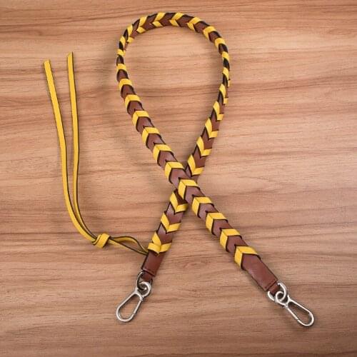 Brand High Quality Genuine Leather Bag Strap Length 100cm Luxury Leather Woven Shoulder Strap Women Bag Accessorie