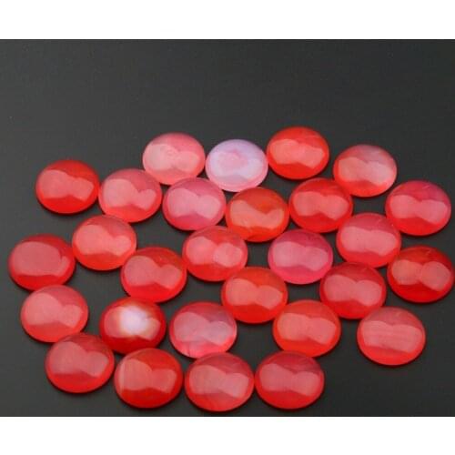 Natural Stone Cherry Red Agates Cabochon Bead 16 18mm Round No Hole Loose Beads For jewelry making DIY Ring Necklace accessories