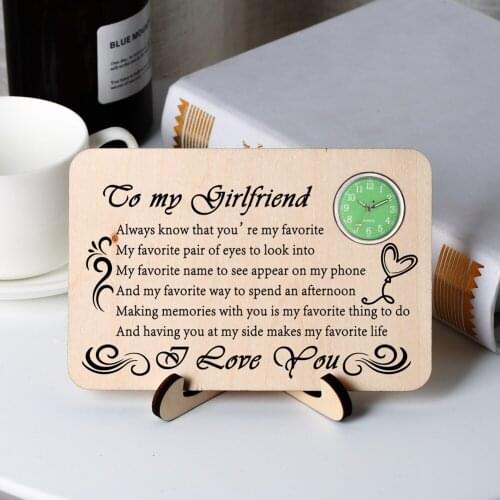 To My Girlfriend Ornament Clock Home Office Desktop Decor Personalized Gifts for Birthday Anniversary