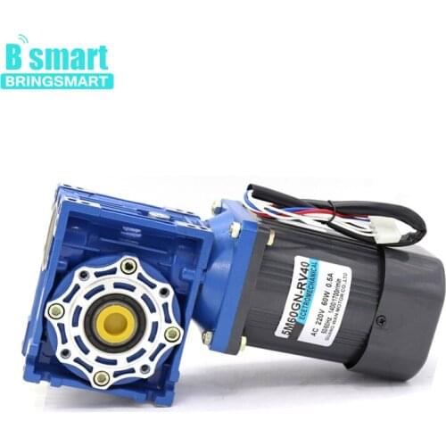 Bringsmart 60W worm gear motor 220v AC speed motor high torque positive and negative motor