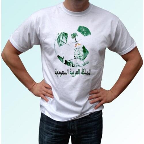 Saudi Arabia Football Flag White T Shirt Soccer Men 2019 Summer Round Neck MenS T Shirt Hipster Cool O Neck Tops Casual Men Tee