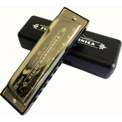Cygne Swan Harmonica 10 Hole Diatonic Blues Harp arpa de boca instrumento musical Mouth Organ Woodwind Musical Instrument gaita