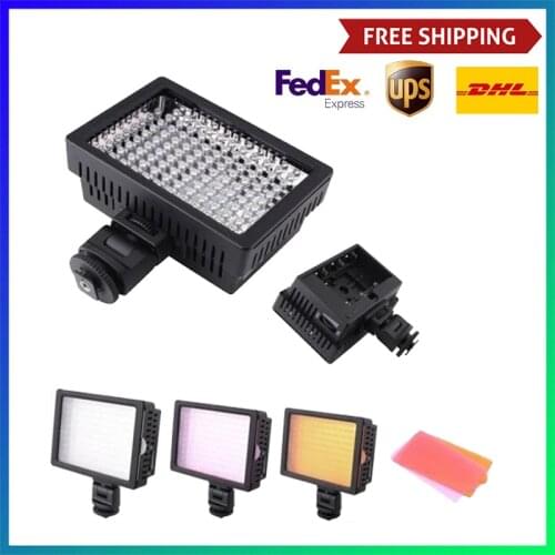 HD-160 LED Hot Shoe Video Light 5600K/3200K Dimmable Video Camera HD Light for Canon Nikon Pentax Sony Olympus