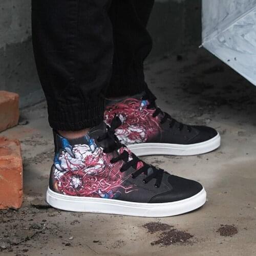 IDX Twin flowers comfortable original graffiti fashion street oldschool work canvas shoes woman