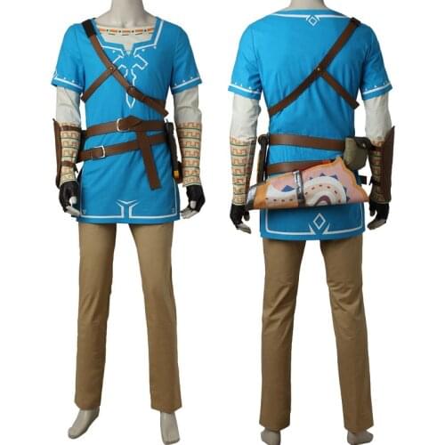 Game Legend Breath of the Wild Cosplay Costume Leading Role Link Clothing Fancy Halloween Party Outfit Full Set With Accessories