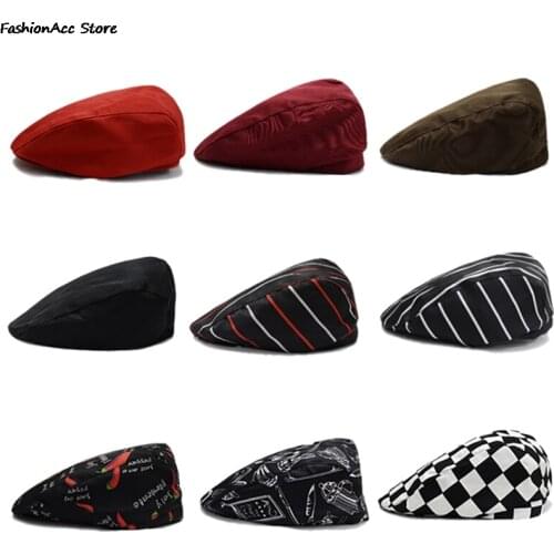 Hot Sale Spring Summer Sun Hat For Men Classic Western Beret Caps Woman Cotton Blend Ivy Caps Flat Brim Adjustable Men Beret Cap