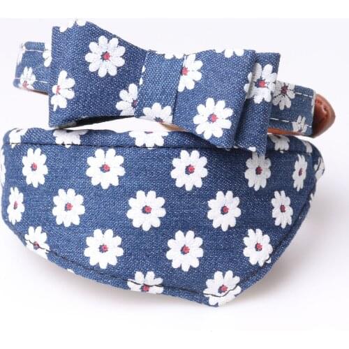 Chinese Traditional Janpanese Style Fashion Cat Bnadage Small Dog Collar Puppy Chihuahua PU Pet Outdoor Walking Leash Harness