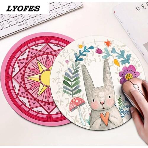 Kawaii Round Celestial Mouse Pad Soft Mat For Game Computer Cap Desk Mat Pads Non-Slip Rubbe PC Waterproof Office MousePad 22cm