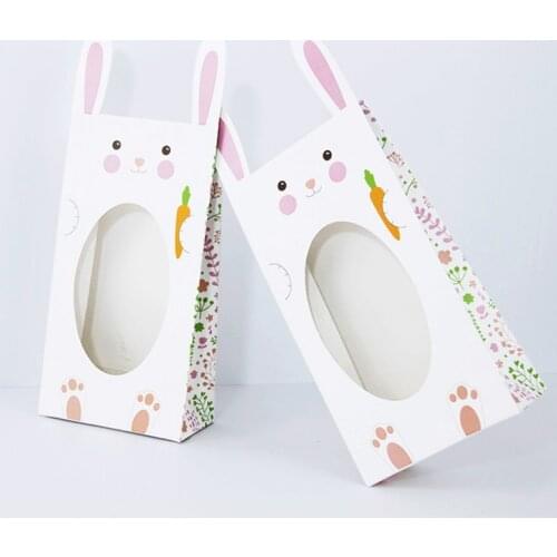 4 Pcs Easter Rabbit Shape Candy Bag Candy Storage Pouches Practical Gift Bags Snack Baking Packaging Supplies Easter Decoration