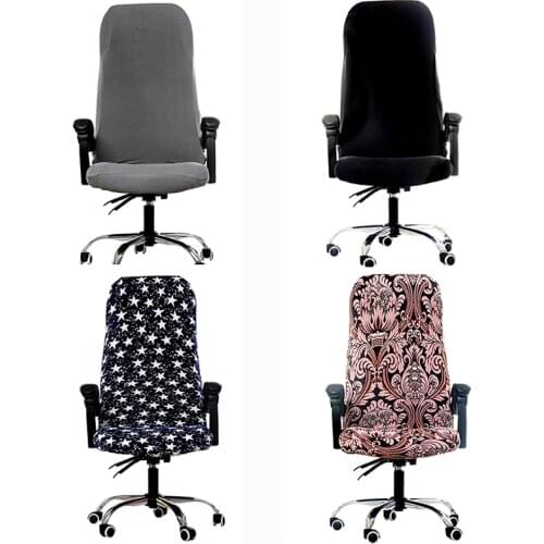 Solid Color Office Stretch Spandex Chair Covers Anti-dirty Computer Chair Cover Removable Slipcover Rotating Office Chairs Cover
