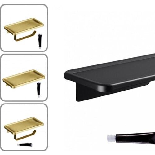 Solid Color Modern Toilet Mobile Phone Roll Holder Beautiful Appearance Paper Holder Punch-free for Dorm