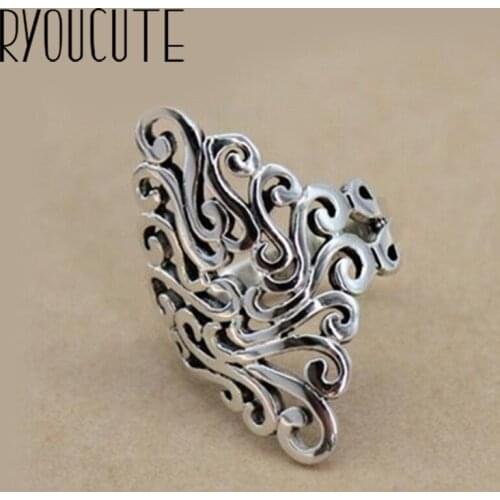 Personality Punk Flower Rings For Women Men Lady Girls Resizable Size Rings Party Jewelry Charm Gifts 2021