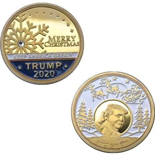 President Donald Trump Gold Plated Christmas 2020 Commemorative Novelty Coin