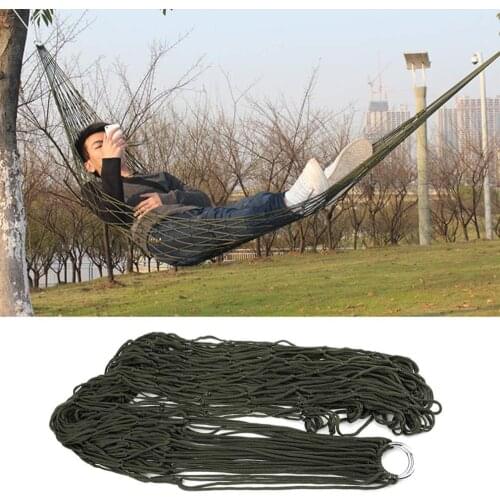 Portable Mesh Hammock Nylon Swing Hang Net Sleeping Bed Hamaca For Outdoor Travel Camping Garden Hamak WJ526