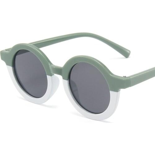 Retro Round Kids Sunglasses Baby Boys Anti-UV Sun Glasses Vintage Double Color Children Glasses UV400 Eyewear Girls Fashion