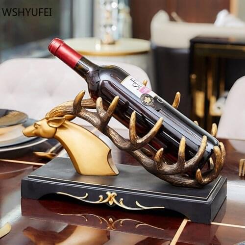 European Style Resin Sculpture Home Ornament Living Room Wine Cabinet Deer Model Decor Accessories Housewarming Fine Gifts
