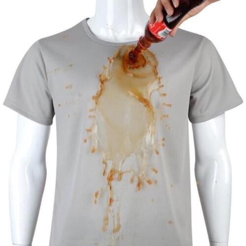 Anti-Dirty Waterproof Men T Shirt Hydrophobic Stainproof Breathable Antifouling Quick Dry Top Short Sleeve Hiking T-Shirt