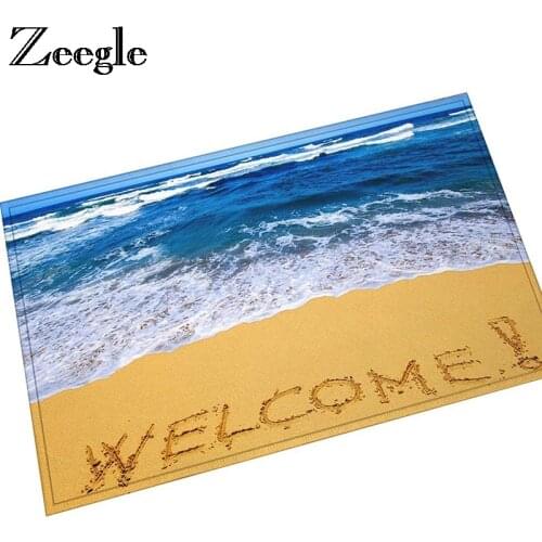 Zeegle Sea View Printed Entracen Mats Outdoor Carpet Non-slip Floor Mat Rug For Living Room Bedroom Carpet Doormat Kitchen Mat