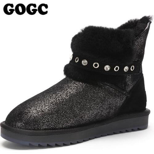 GOGC Womens boots Winter boots women 2020 Winter Womens shoes snow boots Flat with Ankle boots women shoes G9839