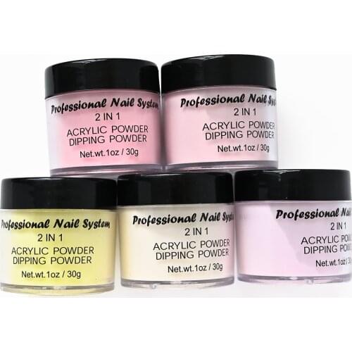 1Set Nude Pink Acrylic Powder Dipping&Nail Extension&Tips Builder 1oz /30g jar Cover Nude Collection 3D Pattern Acrylic Powder H