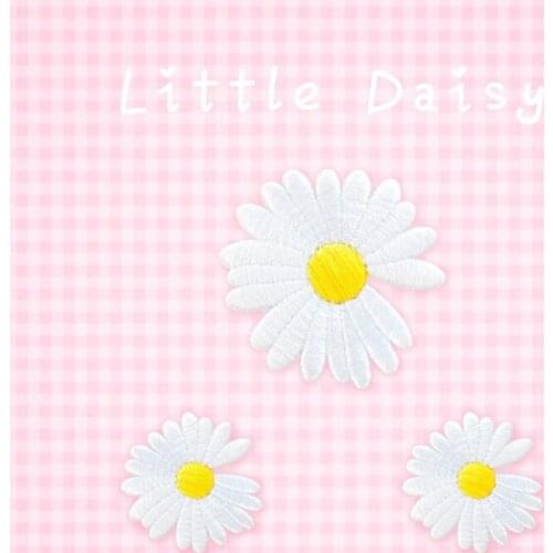 1pc Blooming Daisy Applique Embroidered Iron-on Flower Patches For Clothes Bag Cap Sticker Diy Craft Decoration Repair Fashion