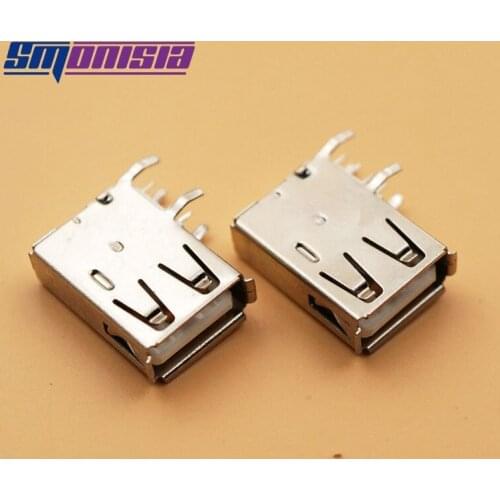 100pcs AF type A USB Female Data Interface Connector USB Socket Side body
