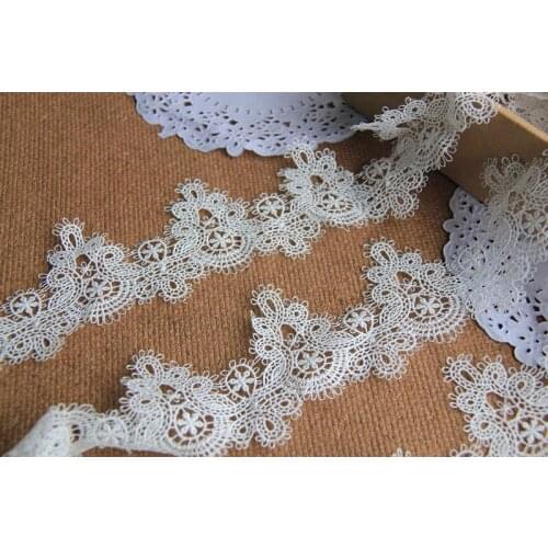 5Yard/Lot diy handmade clothes accessories lace Trim white embroidery laciness fabric 5cm wide