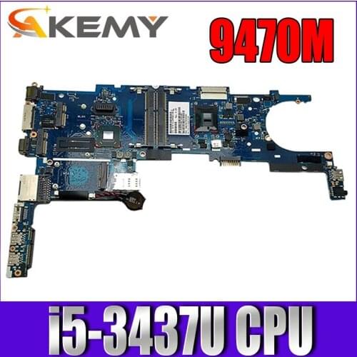 Akemy For HP EliteBook Folio 9470M 6050A2514101 Laptop motherboard i5-3437U 702849-001 702849-501 702849-601