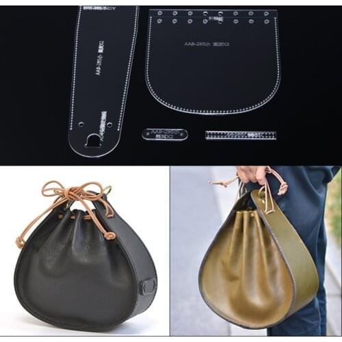 1set Acrylic Stencil Leather Template DIY Handmade Craft Women Handbag Shoulder bag Leathercraft Tools 19*16*8cm