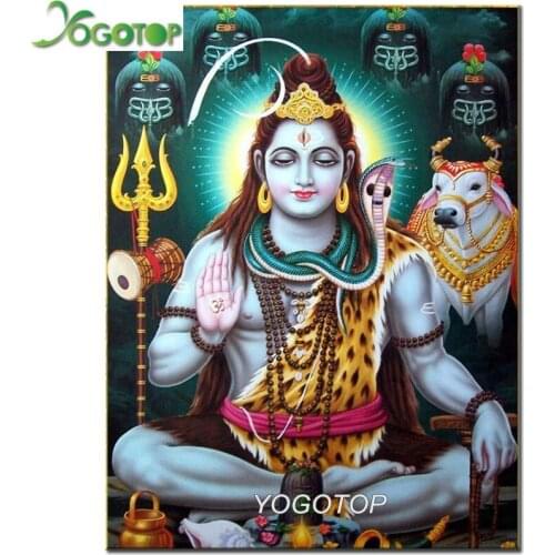 Hindu god Diy Diamond Painting Rhinestone Full diamond Embroidery Sale 5D Diamond Mosaic 3d Home Decor Bhagwan Shiva god YY1581