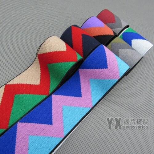 Free Shipping 25/40/50mm Geometric Patterns Fashion Elastic Bands 6 Meters DIY Decor Skirt Dress Bag Belts Sewing Accessories