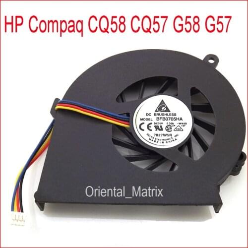 Free Shipping Original New BFB0705HA-WK08 DC5V 0.36A 4Pin Fan For HP Compaq G58 G57 CQ58 CQ57 Laptop CPU Cooler Cooling Fan