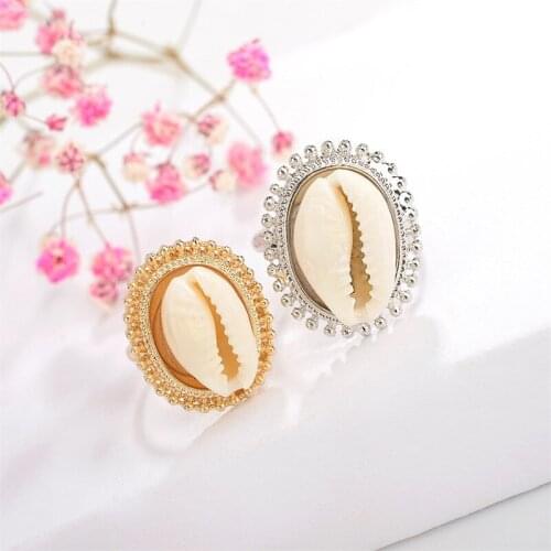 Bohemian Antique Shell Ring Fashion Simple Rings For Women Summer Beach Party Fashion Cool Jewelry Rings