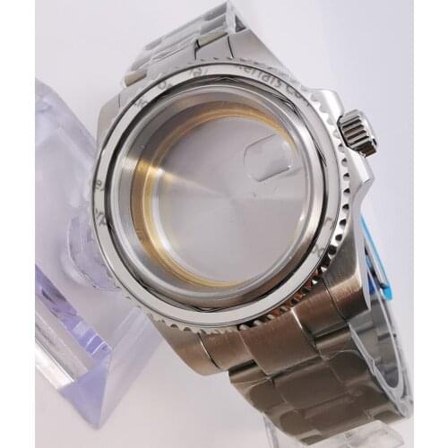 40mm sapphire glass stainless steel watch case + bezel suitable for nh35 nh36 automatic movement