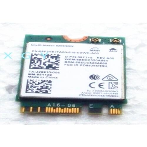 For DELL Intel 8265NGW 8265AC bluetooth 4.2 802.11ac 08F3Y8 2.4G+5G NGFF interface 867Mbps wireless network card 100% test OK