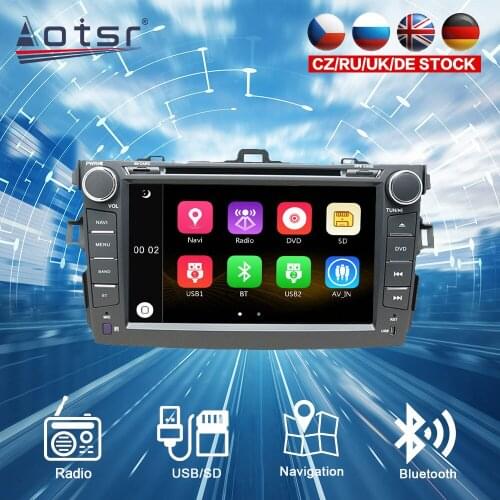For Toyota Corolla 2006 - 2011 Wince 6.0 CD DVD Player Single DIN 8 Inch GPS Navigation Player Steering Wheel Control BT
