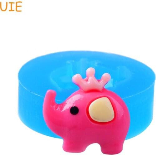 DYL154U Elephant with Bow Silicone Fondant Mold 25mm - Bakeware Fondant Polymer Clay Sugarcraft Molds Baking Mould