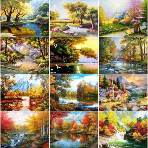 EverShine Diamond Painting Full Square Diamond Embroidery Landscape Mosaic Picture Rhinestone Cross Stitch Beads Art Home Decor