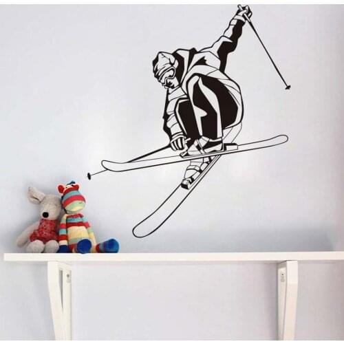Skier Playing Skiing Wall Decals Home Decor Removable Vinyl Art Wall Stickers Sports For Children Kids Room Boys Bedroom Decors