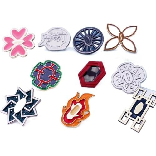 1 PCS Demon Slayer Kimetsu No Yaiba Kamado Tanjirou Anime Cosplay Metal Badge Personality Decorative Jacket T-shirt Pin Jewelry