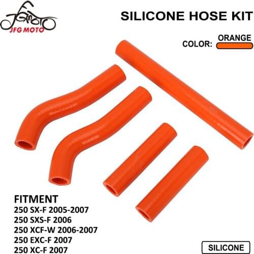 Motorcycle Silicone Hose Kit Radiator Heater Coolant Water Pipe For KTM SXF250 SXSF250 XCFW250 EXCF250 XCF250 2005 2006 2007