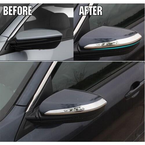 FIT FOR HONDA CIVIC 2016 2017 REAR VIEW SIDE DOOR MIRROR CHROME STRIP COVER TRIM BEZEL PROTECTOR MOLDING GARNISH OVERLAY