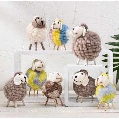 Nordic Style Simple Creative Cute Little Sheep Figurine Model Living Room TV Cabine Crafts Micro Ornament Home DecorAccessories