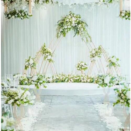New wrought iron arch wedding stage background props wrought iron background decorative ornaments wrought iron triangle arch scr