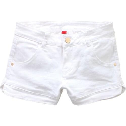 New 2020 Summer Sexy Low Waist Washed Denim Shorts Women White Streetwear Mini Slim Elastic Skinny Short Jeans Plus Size