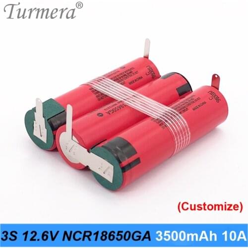 NEW 3s 10.8v 12.6v battery 18650 pack ncr18650ga 3500mah 10A soldering battery for screwdriver tools battery customized battery