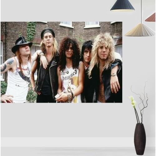 Custom Guns N Roses Poster Wall For Living Room Art Poster Decoration Silk Fabric Bright Smooth No Frame Morden Print Wall
