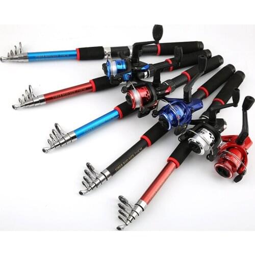 5/6 Pcs Fishing Suit Sea Pole+fishing Reel Small and Portable Ultra Light Terse and Forceful Fishing Rod Suitable for Beginners